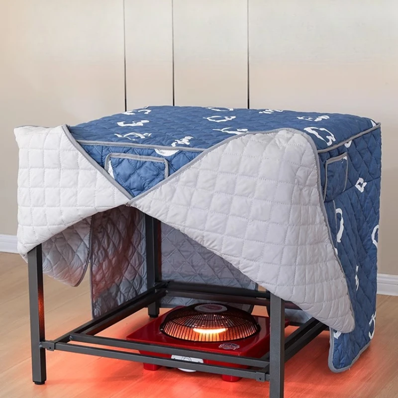 

Fire table Household folding fire rack Heating table Stainless steel multi-functional winter chess and card dining table