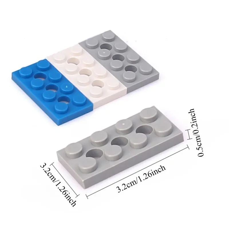 Klassieke Basic Bouwstenen 2x4 Gat Dunne Plaat 3 Gaten Kleine Deeltje Onderdelen MOC Technische Bakstenen Kind DIY Educatief Speelgoed