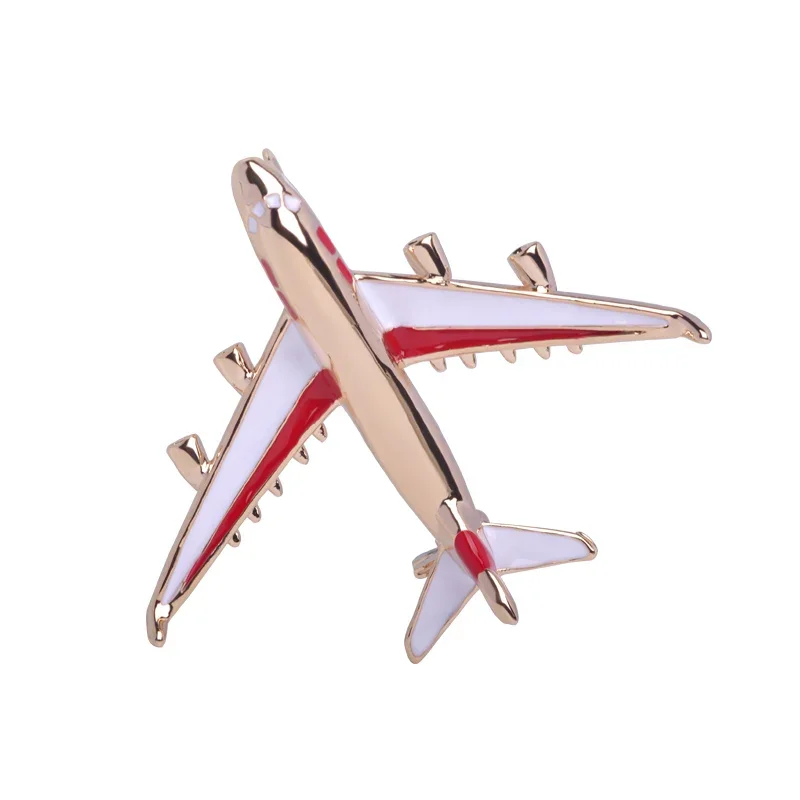 Blucome Cute Little Airplane Brooch Blue Enamel Gold-color Metal Brooches Pin Fighter Aircraft Model Jewelry Suit Clothes
