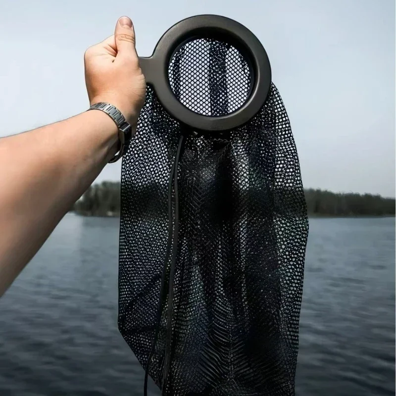 Hanging Mesh Trash Bag Cooler Accessories Drawstring Garbage Storage Net Bag For Outdoor Camping Picnic Fishing Kayak Boat