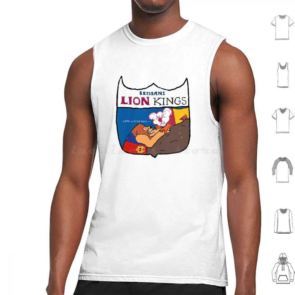 Brisbane Lion Kings-Logo Tank Tops Vest Sleeveless Brisbane Afl Footy Brisbane Lions Aussie Rules Football Fitzroy Lions