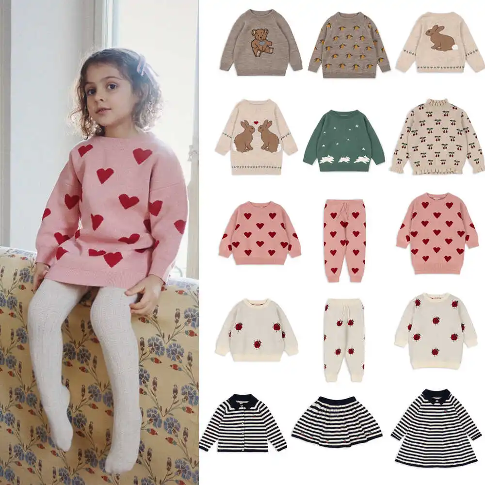 

Konges Slojd Knitted Top Baby Warm Pullover Sweater Children's Knitted Sweater/Knitted Pants Girls Dress