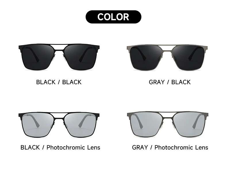 Neue Photochrome Polarisierte Sonnenbrille Mann Hohe Qualität UV400 Sonnenbrille Im Freien Fahren Angeln Pilot Brillen – Detail 8