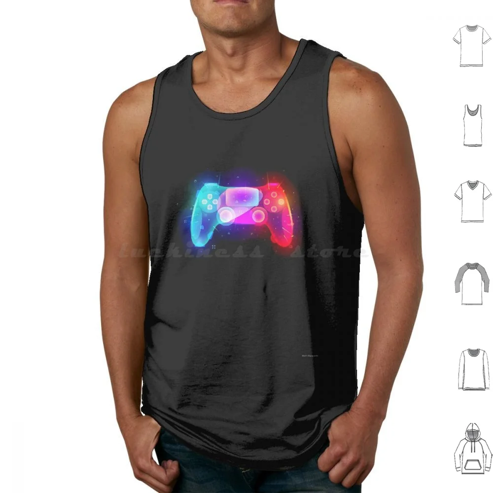 

Ps4 Controller-Colour Explosion Tank Tops Vest Sleeveless Ps4 Ps Games Gaming Gamer Color Colour Controller Control Ps3