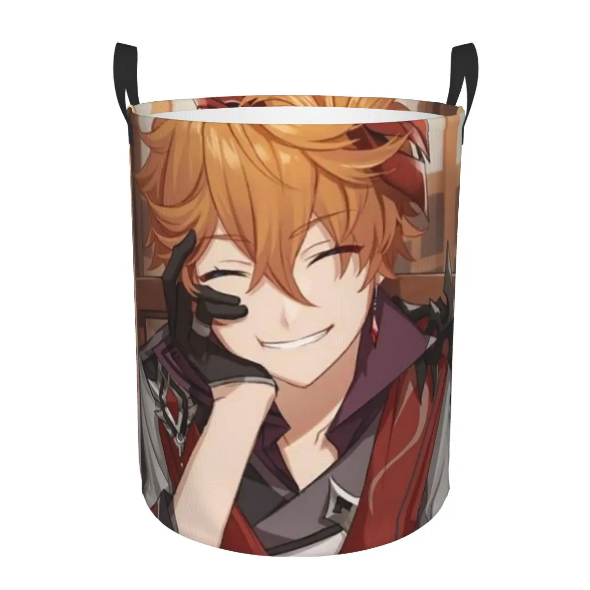 

Genshin Impact Childe Tartaglia Foldable Laundry Baskets Dirty Clothes Toys Sundries Storage Basket Large Bucket For Home Kids