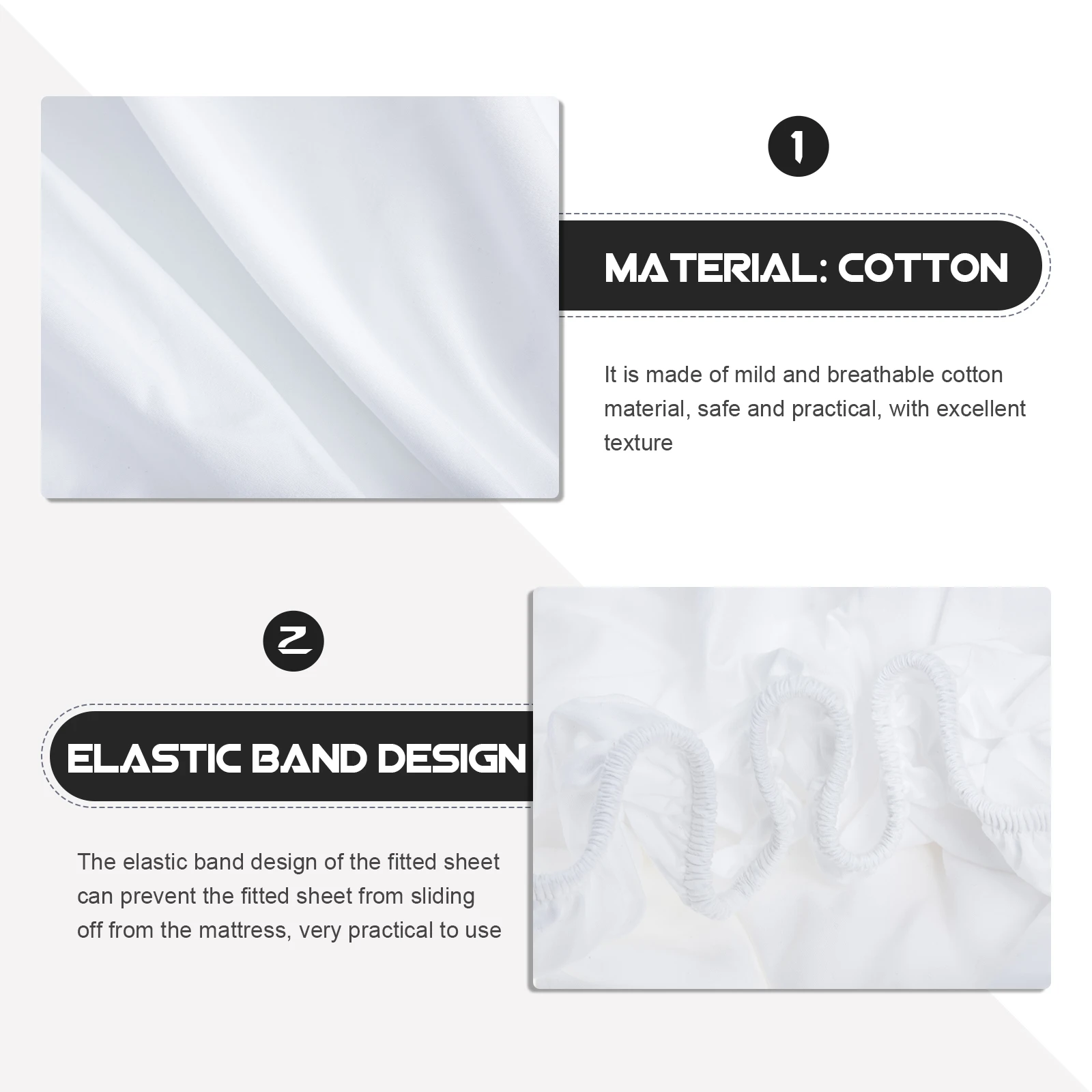 

Cotton Fitted Sheet Elastic Waterproof Mattress Protective Cover For Hotel Home Use Twin King Size Bed
