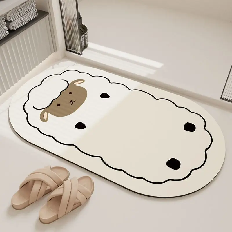 Floor mat, diatomaceous earth, fast drying, anti fouling, bathroom specific, absorbent, simple and fresh, suitable for home use