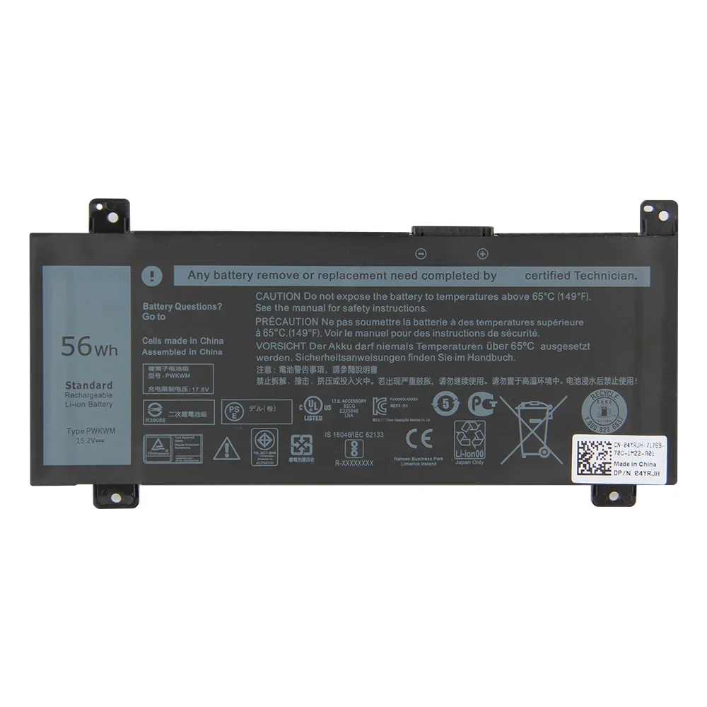 Baterai Laptop Pengganti PWKWM untuk DELL Inspiron14-7466 7467 7000 P78G 7467-D1545B/R D1745B/R 56wh dengan Alat