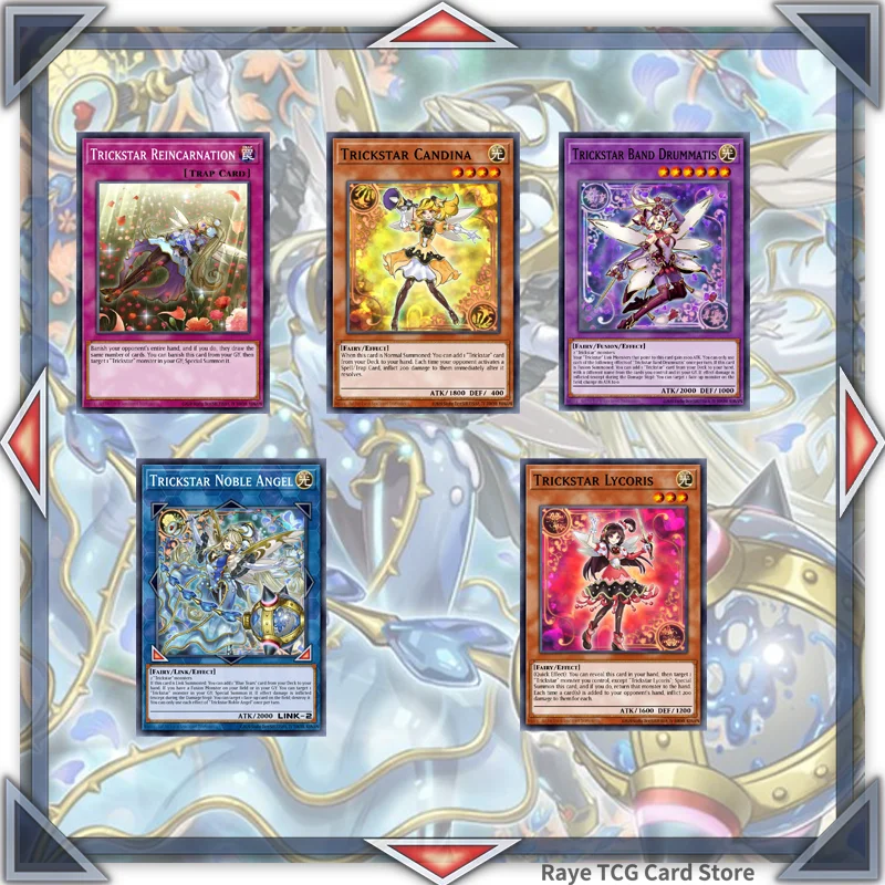 

61 шт., карточная игровая колода Trickstar Yugioh, не оригинальная