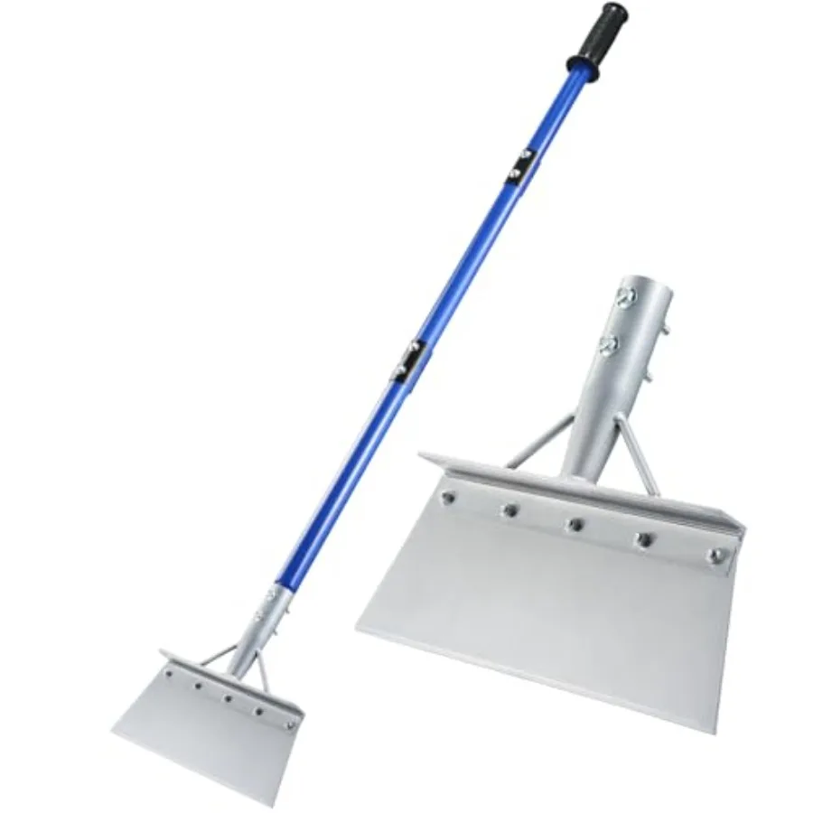 مجرفة ثلج شديدة التحمل مع 52 مقبض قابل للتعديل لإزالة الثلوج الفعالة، تنظيف الرصيف، كرا الثلج متعددة الوظائف