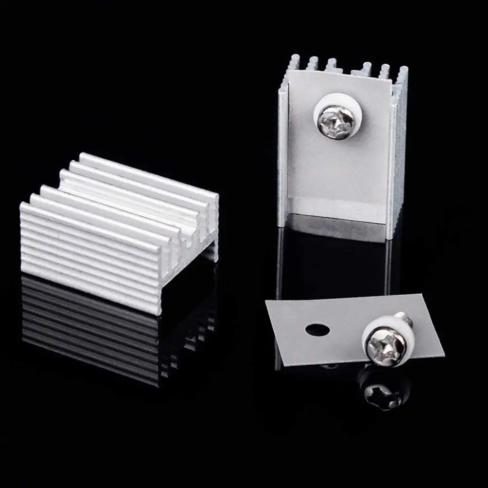 10Pcs Aluminum Heat Sink Set for to-220 Semiconductor Devices Metal Transistor Voltage Regulator Cooler Fin High Performance