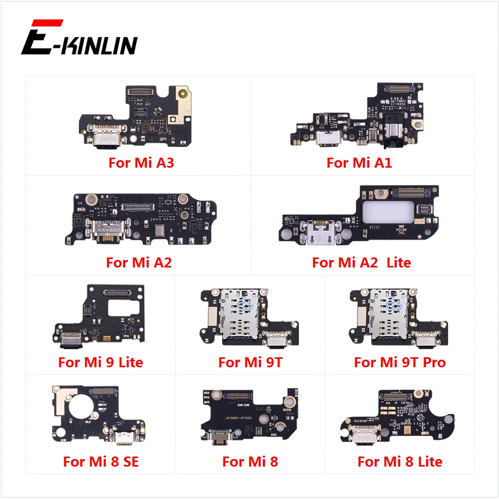 USB Charging Port Dock Plug Charger Board Mic Flex Cable For XiaoMi Mi 9T Pro 9 8 SE A3 A1 A2 Lite