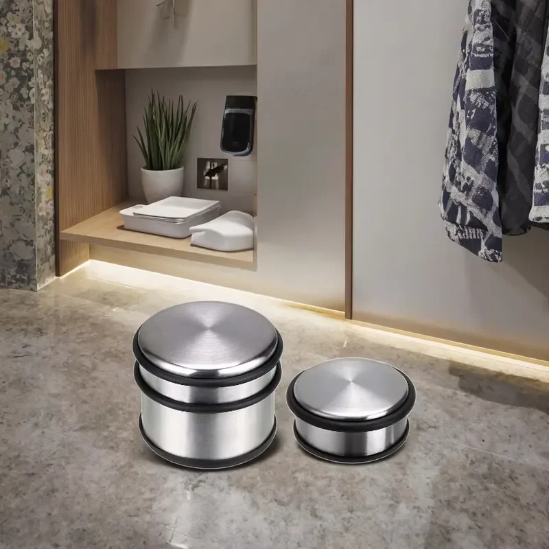 Modern Stainless Steel Floor Door Stopper Durable Heavy Duty Door Block Prevent Slamming for Home Office Bathroom Commercial