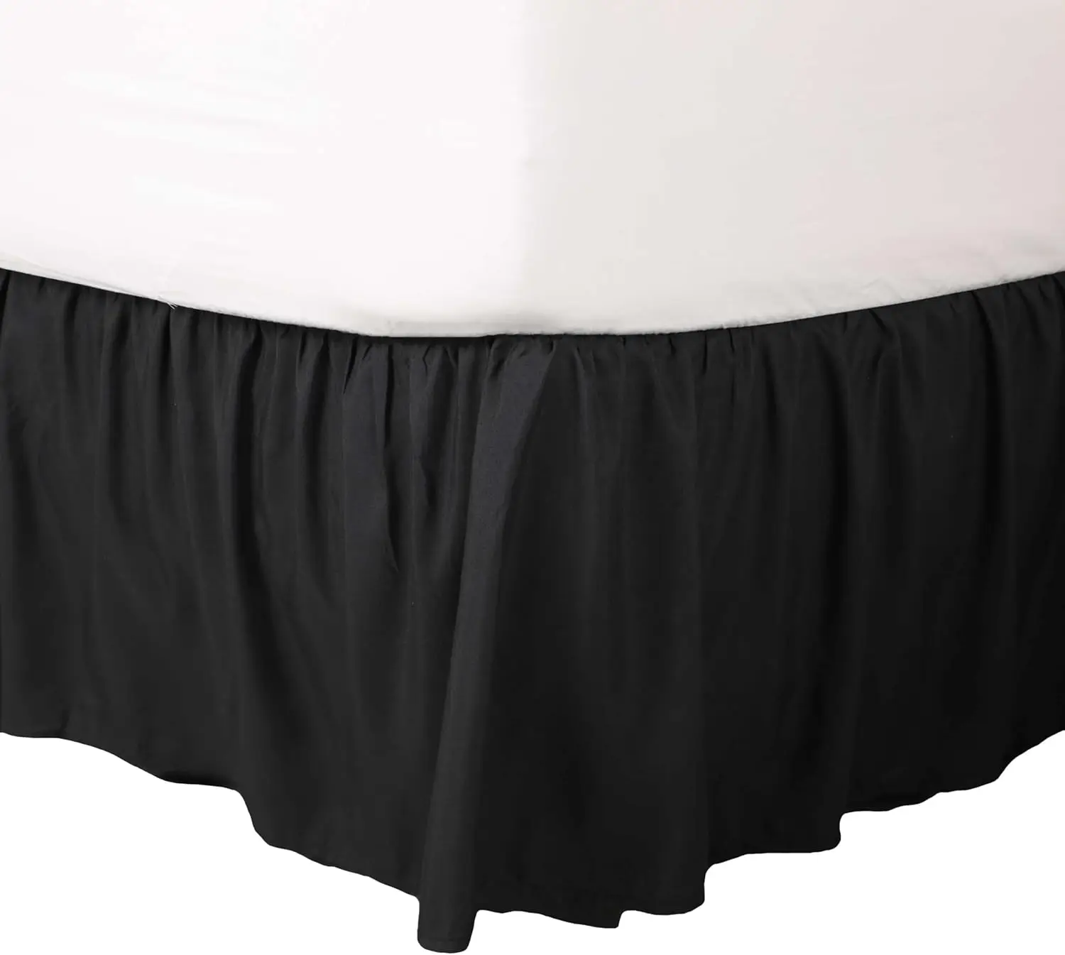 

Full Ruffle Bed Skirt, 15" Drop, Microfiber, Black