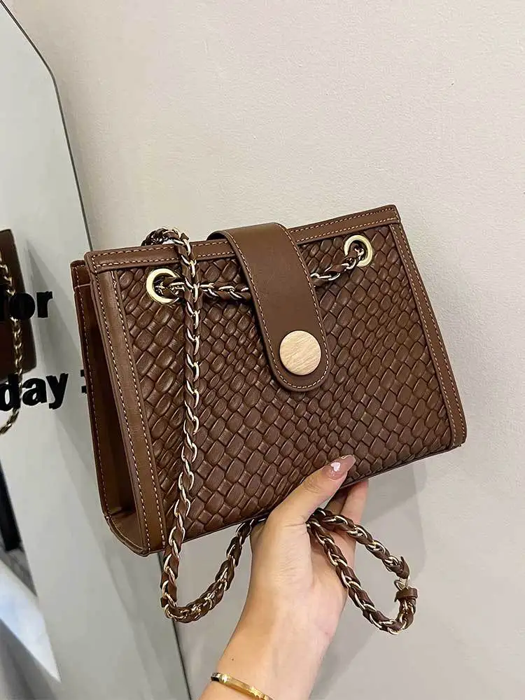 

2025 Новинка! Роскошь - Брендовая мода - Передняя цепочка - Ремешок на плечо и через плечо - Маленькие квадратные сумки для женщин - Стильный