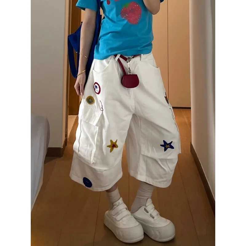 

Women's Baggy Cargo Jeans Summer Harajuku Y2k Boyfriend Denim Trousers Japanese 2000s Oversize Jean Pants Vintage Clothes