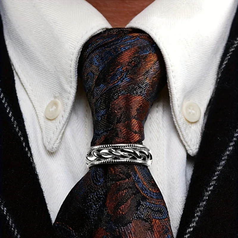 Men's Fashion Tie Clips D-type Clamp Vintage Heavy Industry Fried Dough  Twists Tie Button Gift Party Dress Accessories - AliExpress 36