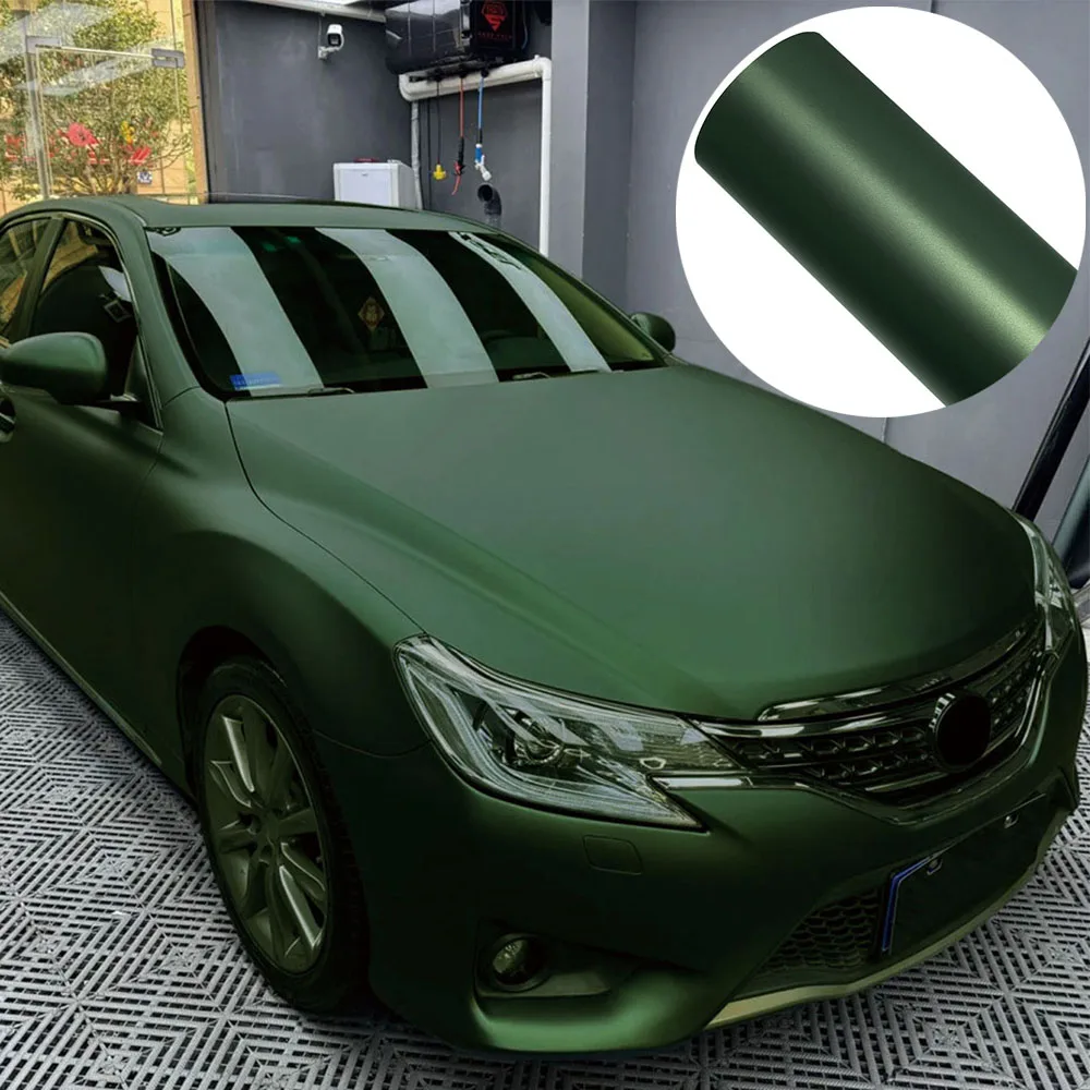 Matte Metallic Diamond Green Car Sticker Wrap Vinyl Film Color Change Film PET Bubble Free Decals Car Sticker Interior Exterior