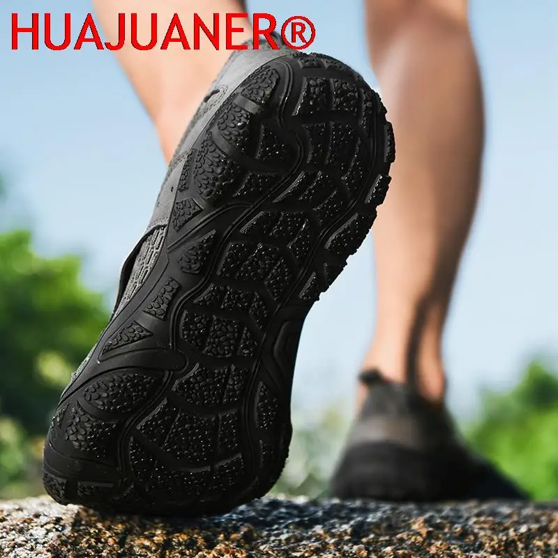 Zapatos de senderismo de malla transpirable para hombre, zapatos antideslizantes para exteriores, zapatos de escalada de Trekking duraderos, zapatillas cómodas de moda para hombre