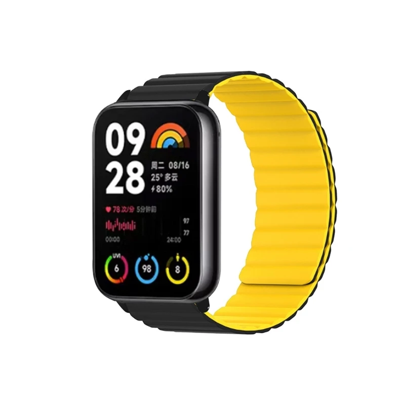 สายนาฬิกาข้อมือวงสายรัดข้อมือแม่เหล็กสร้อยข้อมือแบบนุ่มสำหรับ MiBand 8 smartwatch