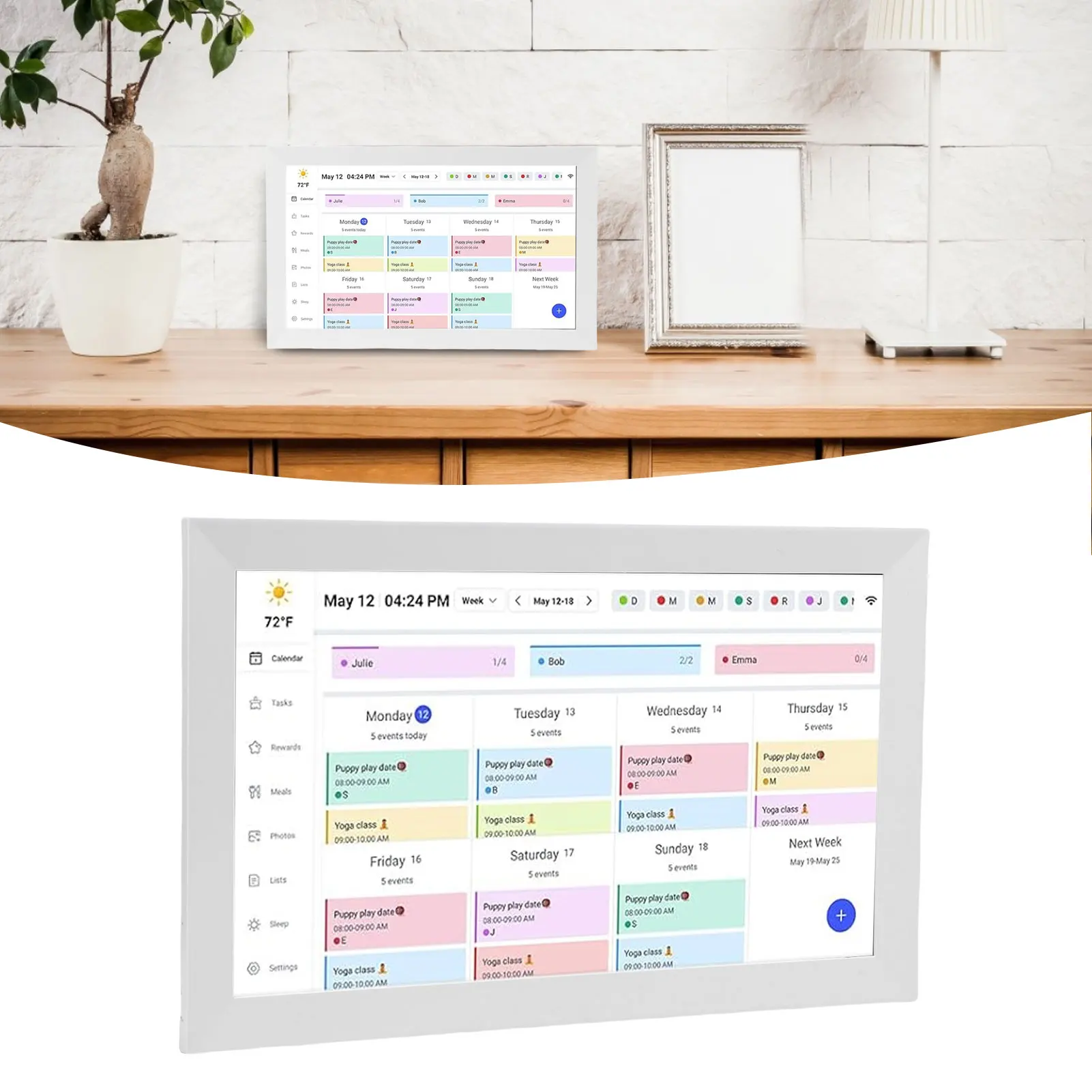 

15.6 Inch Smart Digital Calendar 1080P HD Touchscreen WiFi App Control Interactive Electronic Calendar Planner Picture Frame