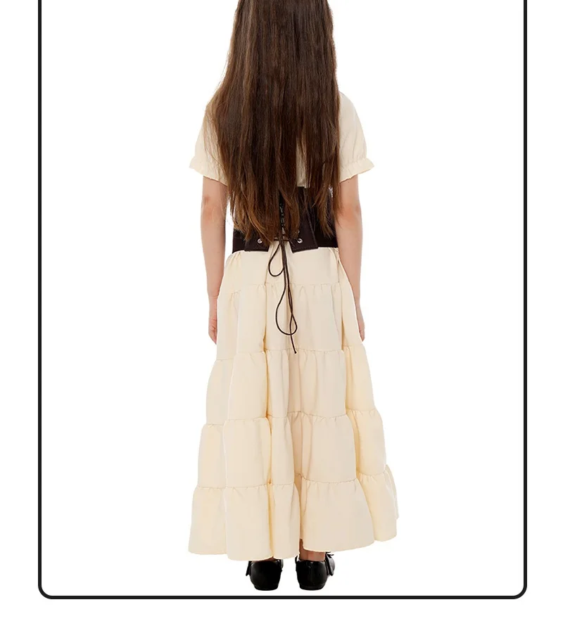 Irisches Chemise Renaissance Kinderkleid Ausgefallenes Karnevalskostüm Viktorianisches Feenkleid Mittelalterliches Bauernkleid Langes Kostüm – Detail 5