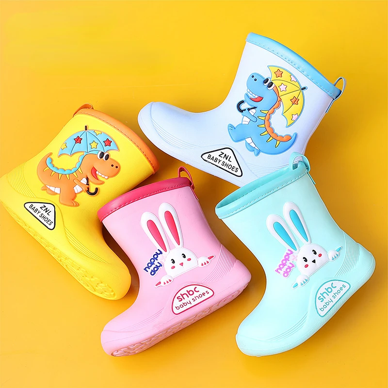 Botas De LluviaCartoon Kids Rain Boots Four Seasons Cute Infant Boot Anti Slip Rubber Boots for Kid Wram Boy Water Boot Kid Shoe