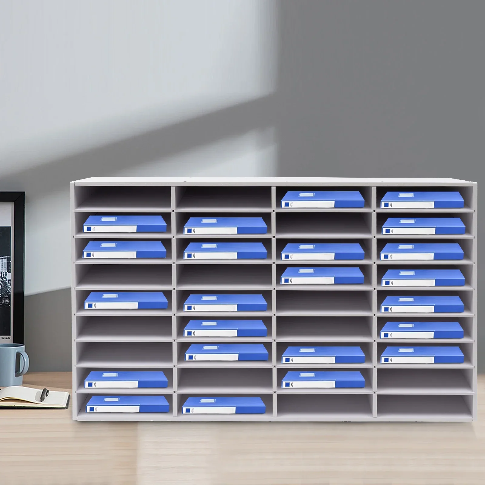 36-Fächer Dokumentenorganizer und Aktenordner, Stapelbare Dokumentenfächer, Kraftpapier-Briefordner, Postorganisationsständer