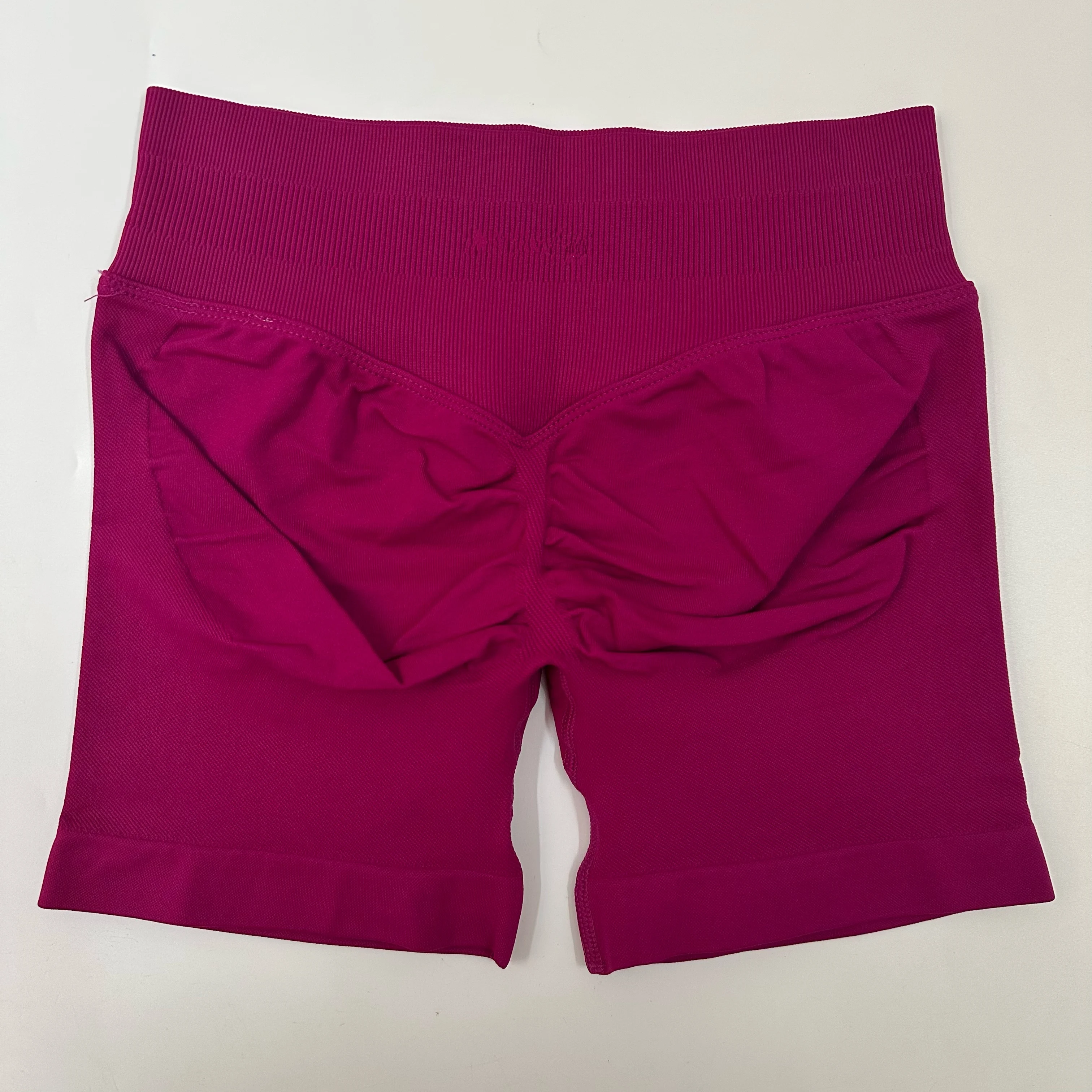 No Logo Yoga Shorts Low Ribbed Waist Band Yoga Shorts Seamless Scrunch Bum Workout Gym Shorts Booty Hight Stretch Running Shorts image 5