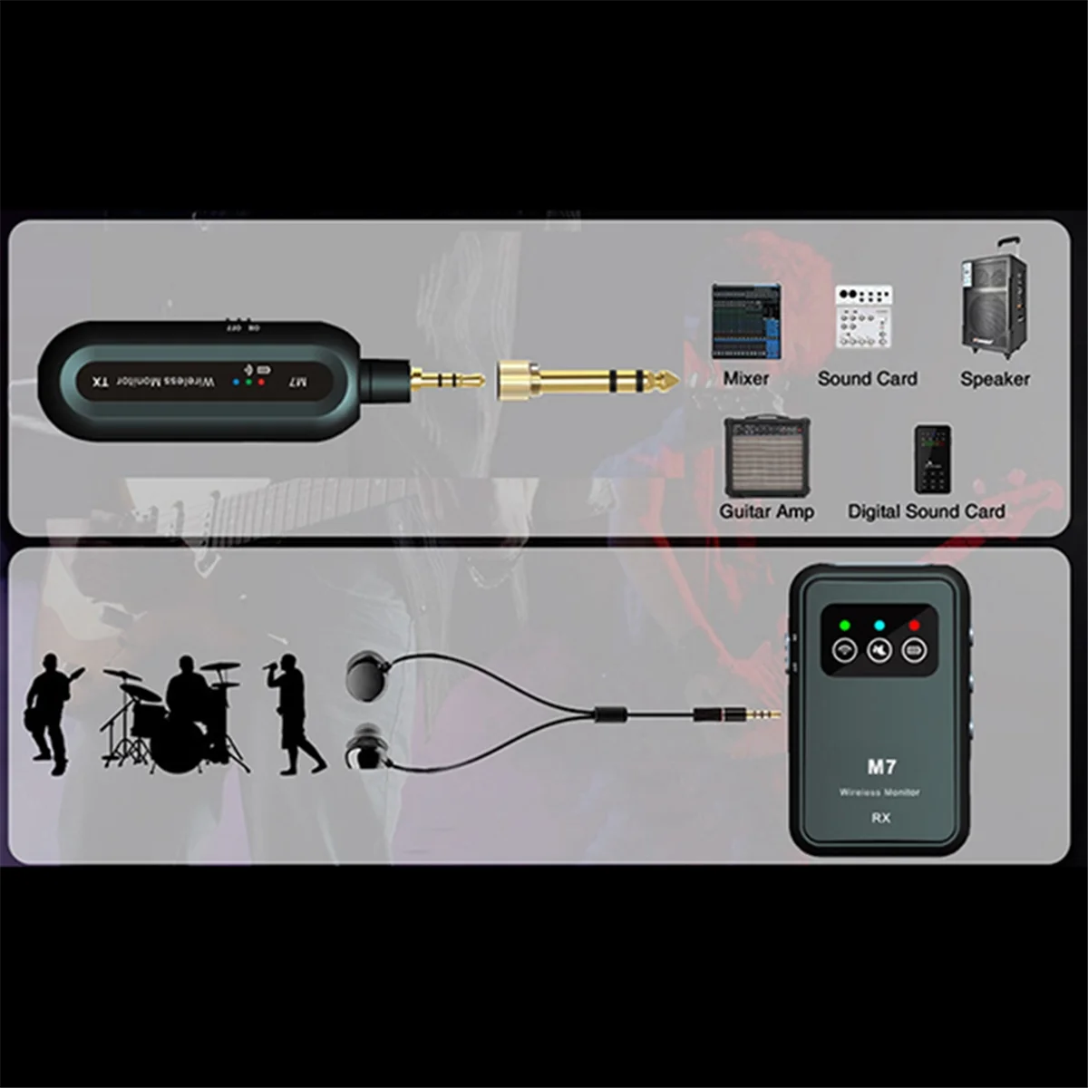 

A72Z Беспроводная система внутриканального монитора Беспроводная система IEM 2,4 ГГц с передатчиком-приемником для прямой трансляции музыкальной студии