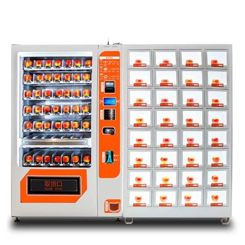 Big Capacity Drinks And Snacks Vending Machine Master Slave Locker Coin Operated Vending Machines