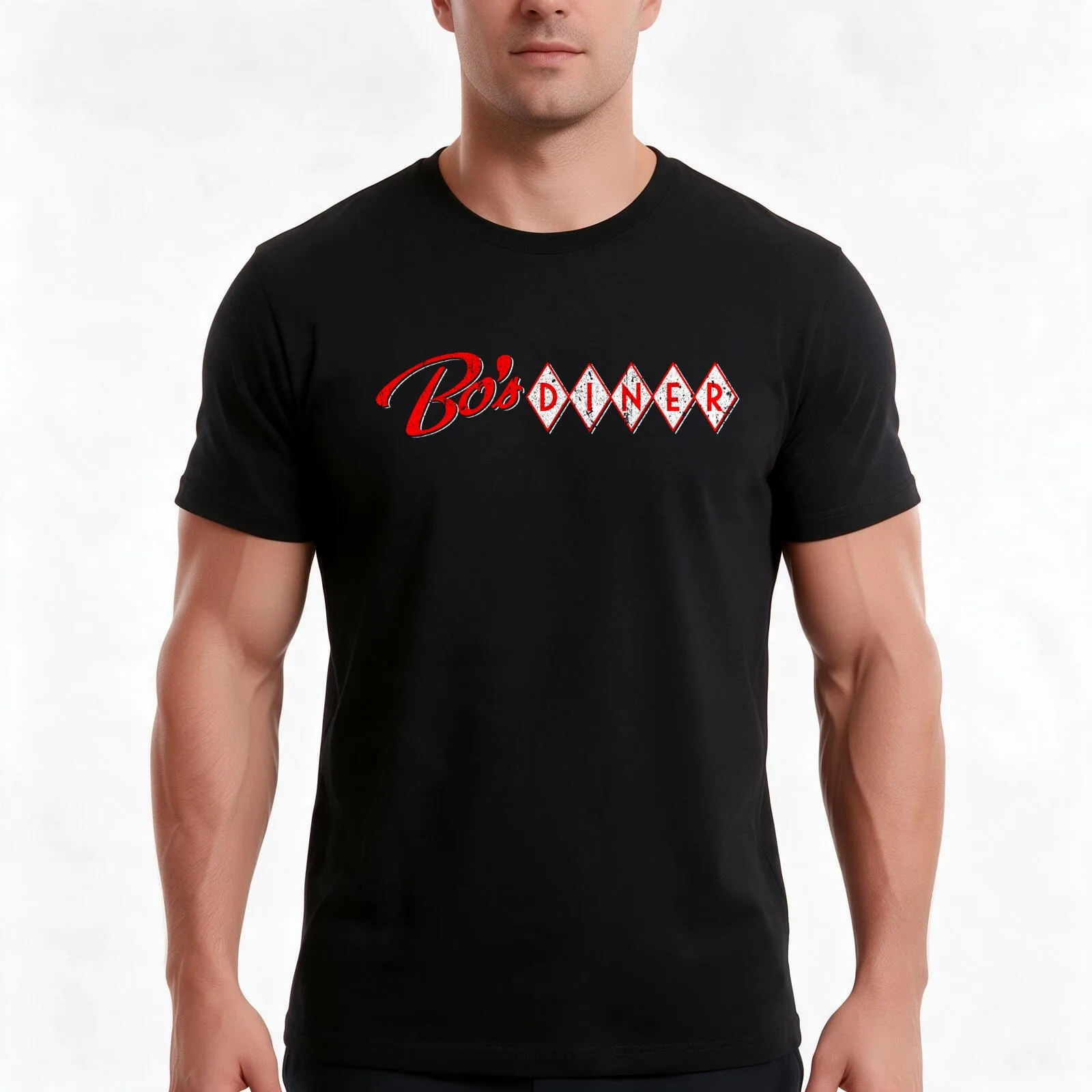 Bo's Diner (Baby Driver) T-Shirt, Summer Casual Cotton Tee, Oversized Streetwear Tops, Vintage Graphic Print, Unisex Men Women