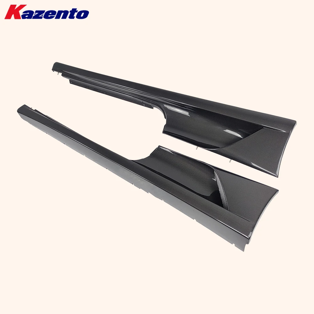 For Ferrari F430 430 2005-2009 KZ Style 1K Carbon Fiber Vented Side Skirts Add On