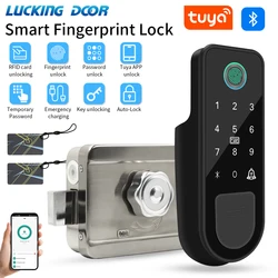 Biometric Smart Lock Electronic Fingerprint Door Lock Digital Tuya App Remote Unlocking Keyless Lock Door supports Tuya Gateway