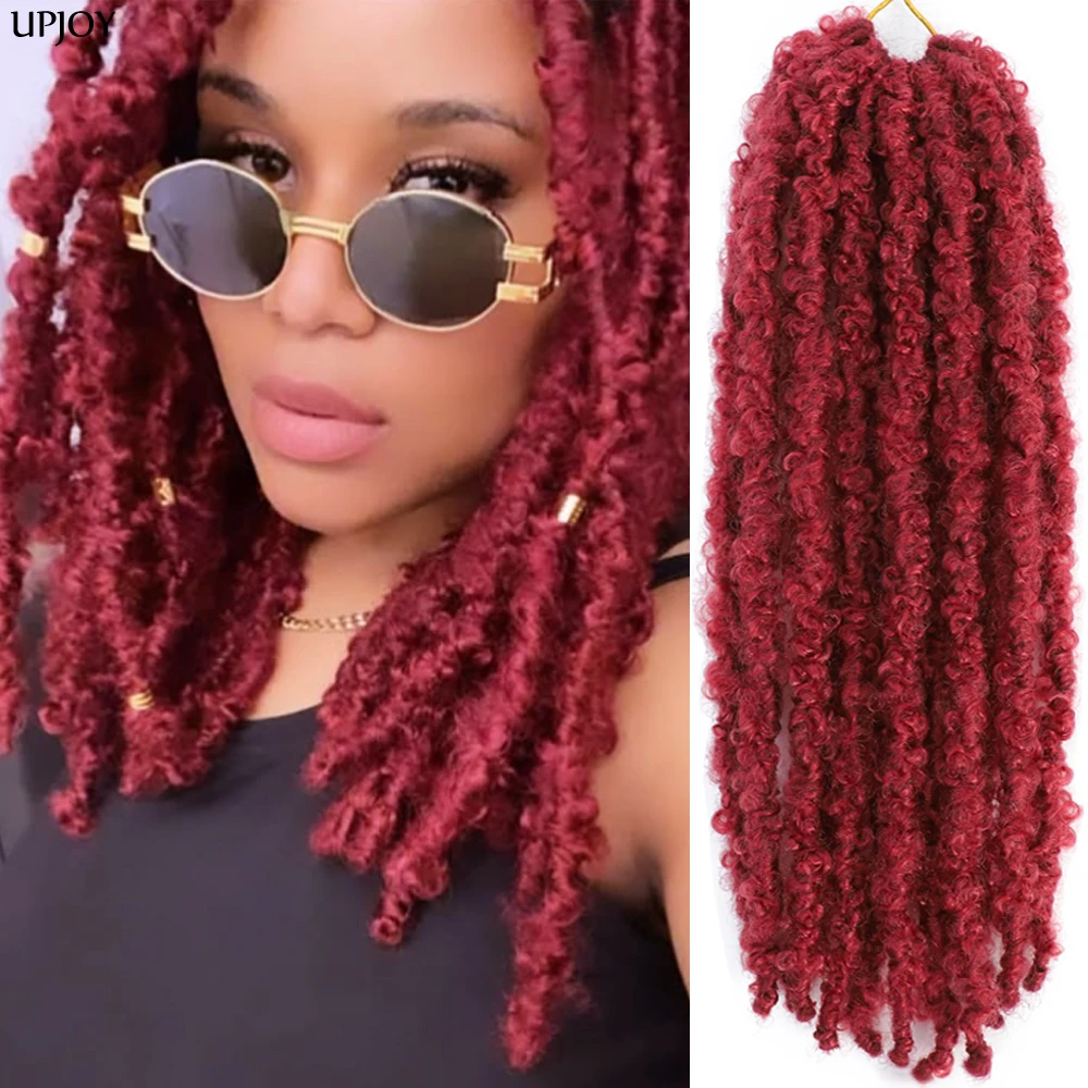 14 12 inch Butterfly Faux Locs Crochet Hair Braids Pre looped Distressed Goddess Butterfly Soft Locs Crochets Braids Cheveux Lok