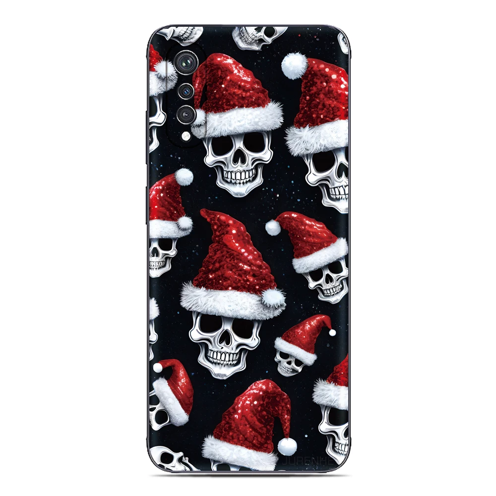 Funda de teléfono con calaveras navideñas para OPPO A5x 4G A79 5G A80 A3X A5 A3 Pro A8 A9 A53 2020 A40 A2X A16 A16s A15 A17 A17K A18 A38