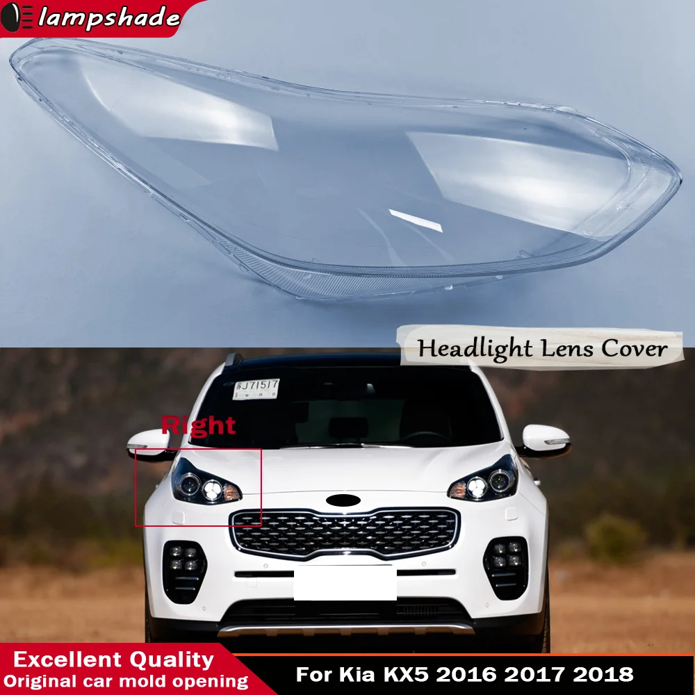 

For Kia KX5 2016 2017 2018 Front Headlamp Lens Cover Headlights Glass shade Lampshade Replace Original Transparent Lamp Shell