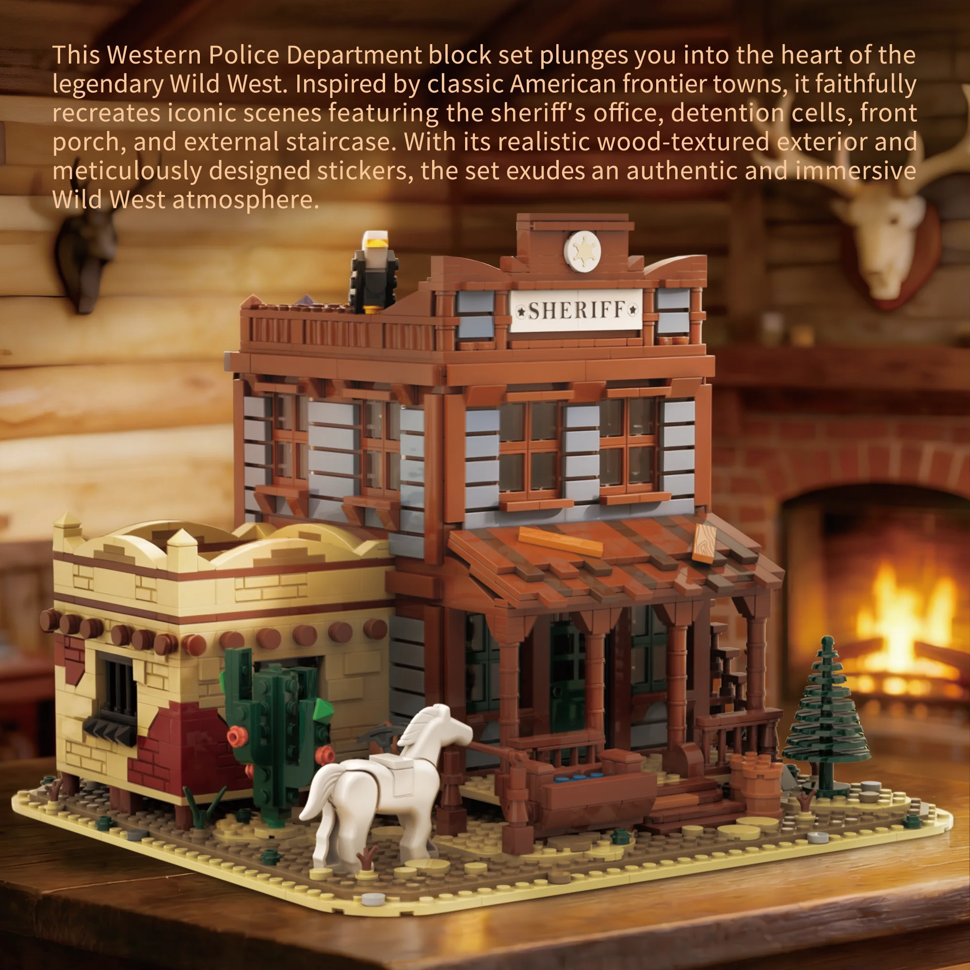 2328PCS Western Federal Police Department Building Block Office Detention Cell Architectural Bricks Educational Toy Holiday Gift