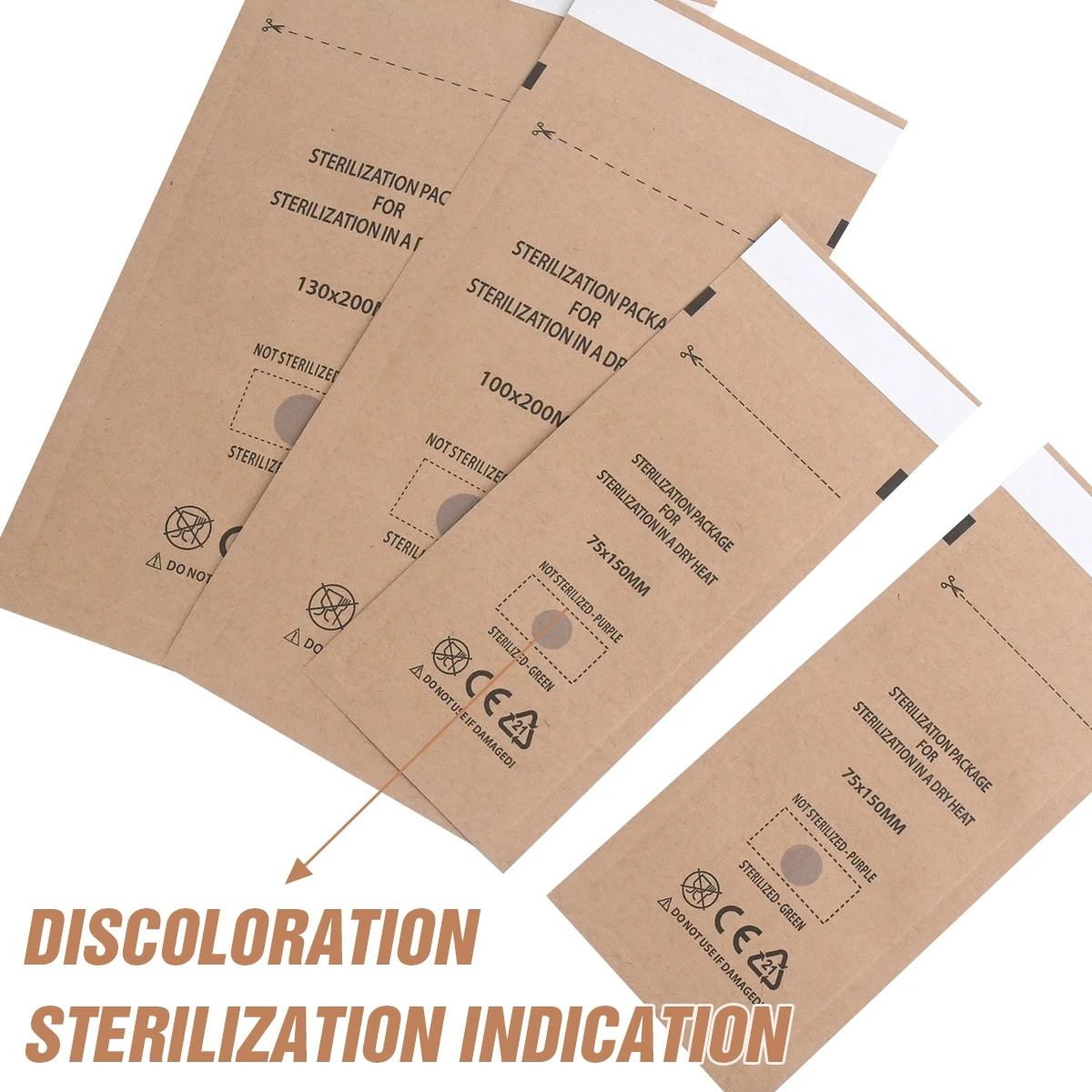 

100/50/20pcsDisinfection Kraft Bag -Disposable Nail Sterilizer Manicure Bag Sterilization Disinfection Machine Clean Pouch Bags