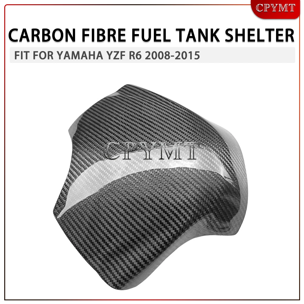

Motorcycle Oil Fuel Gas Tank Front Cover Guard Shelter Real Carbon Fiber fit For Yamaha YZF R6 YZF-R6 YZFR6 2008 -2015