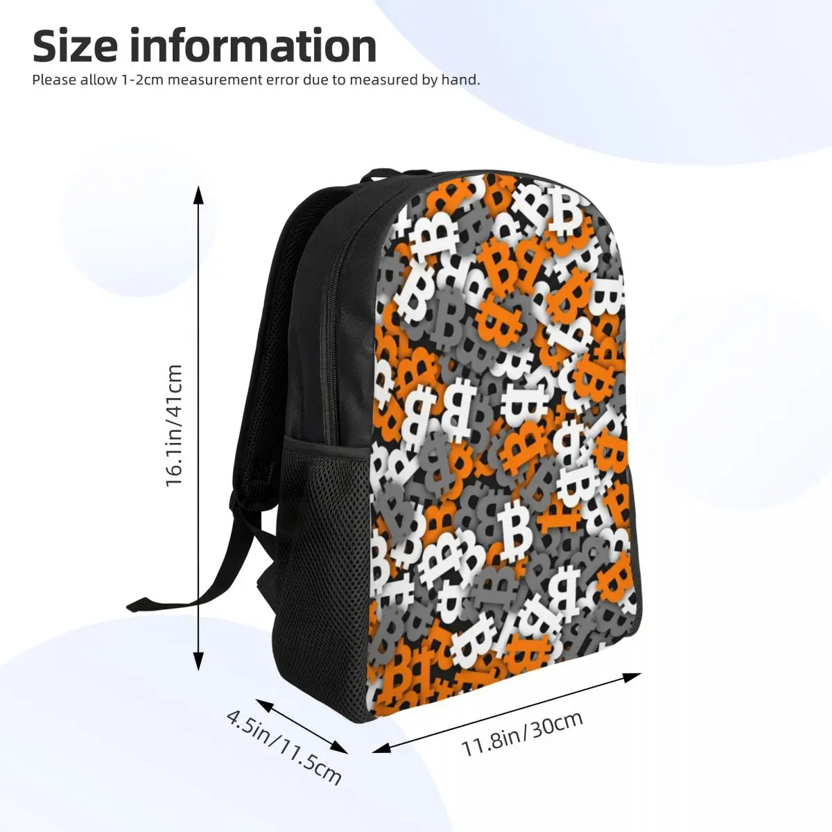 Custom Bitcoin Urban Camouflage Backpack Women Men Casual Bookbag for College School BTC Blockchain Cryptocurrency Bags