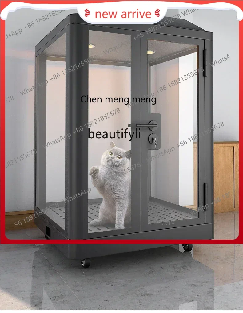 ss7486 Pet Soundproof Room Kennel Mini Household Soundproof Box Cat Room Mobile Mute Display Cabinet Soundproof Warehouse