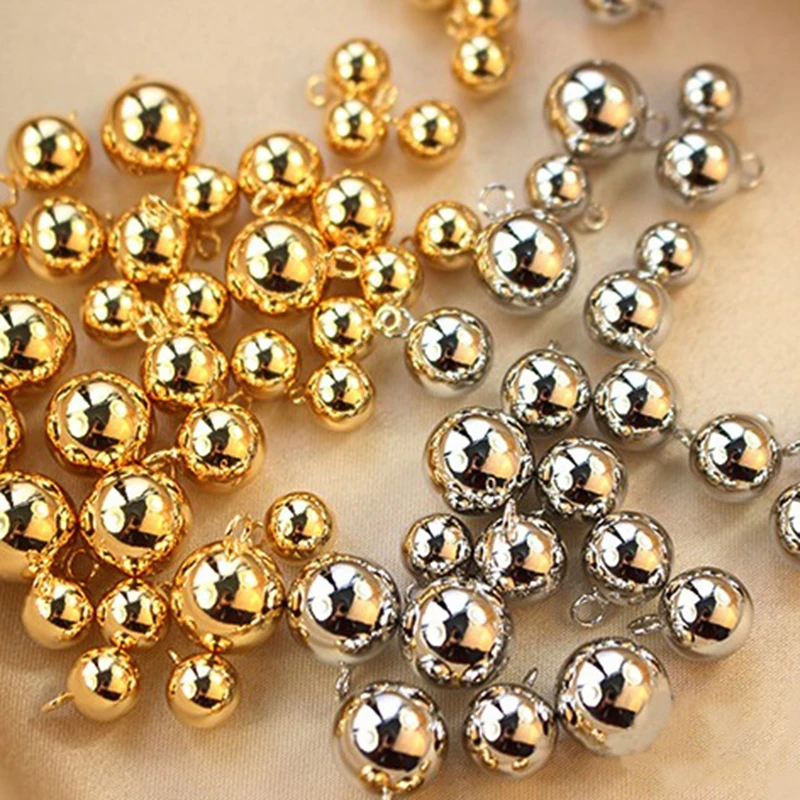 10PCS Color Preserving KC Plated Copper Material Round Ball Pendant Ball Earrings DIY Making Supplies Accessories