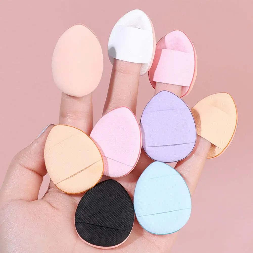 6 stücke Mini Fingers pitze Puff Make-up Schwämme für Foundation Puder Puder Puffs für lose Puder Luft Creme Foundation Gesichts Make-up Puff