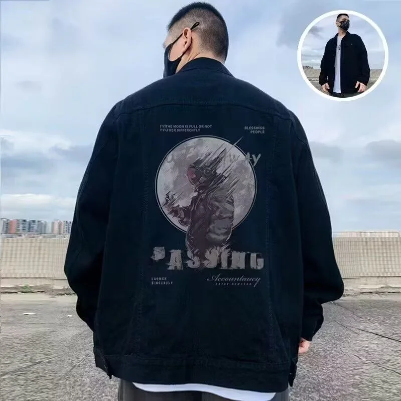 

Весенне-осенняя свободная мужская куртка в стиле хип-хоп Street Sle Harajuku, корейская версия, модная верхняя одежда, подставка, длинный све