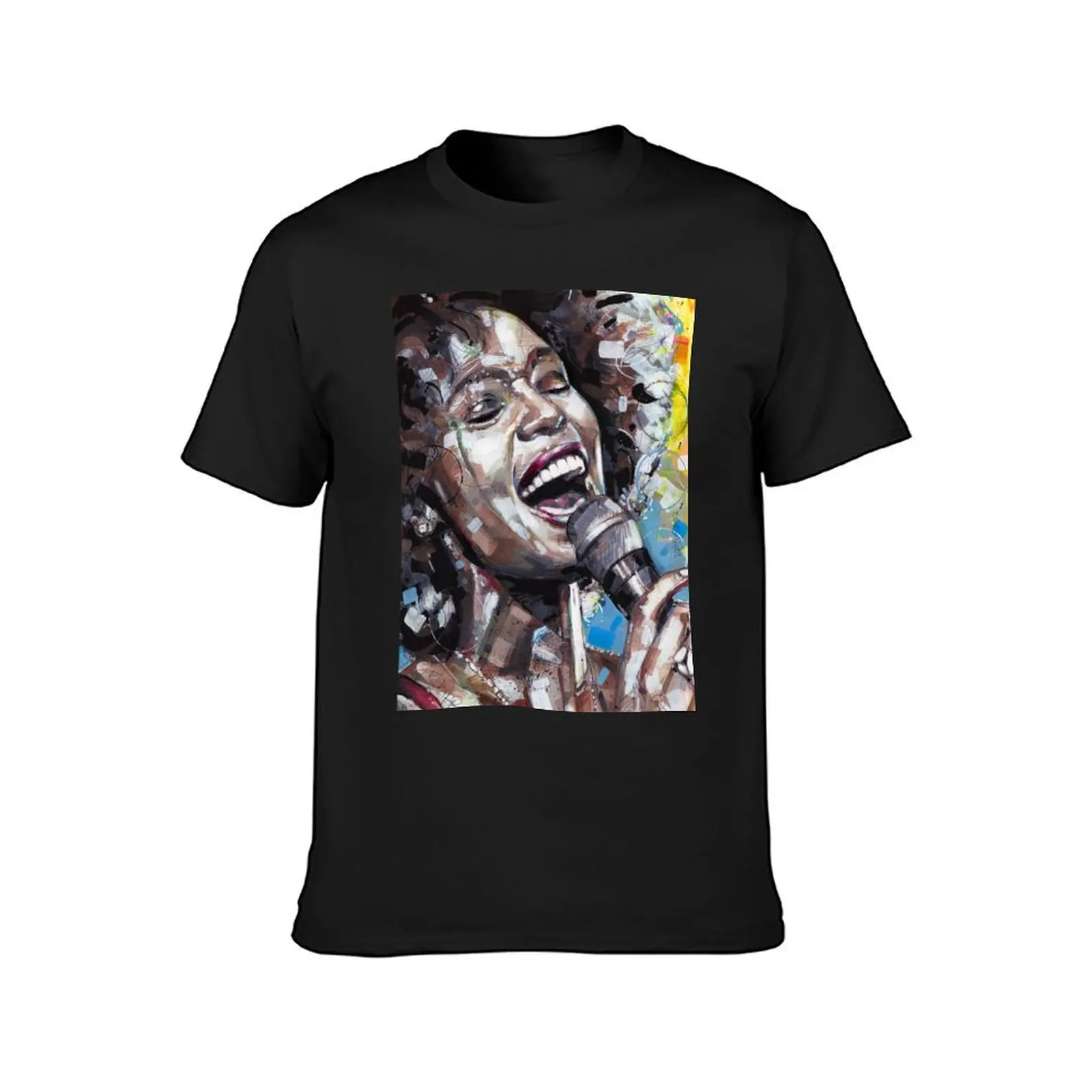 Whitney Houston painting T-Shirt summer tops sports fans Short sleeve tee men