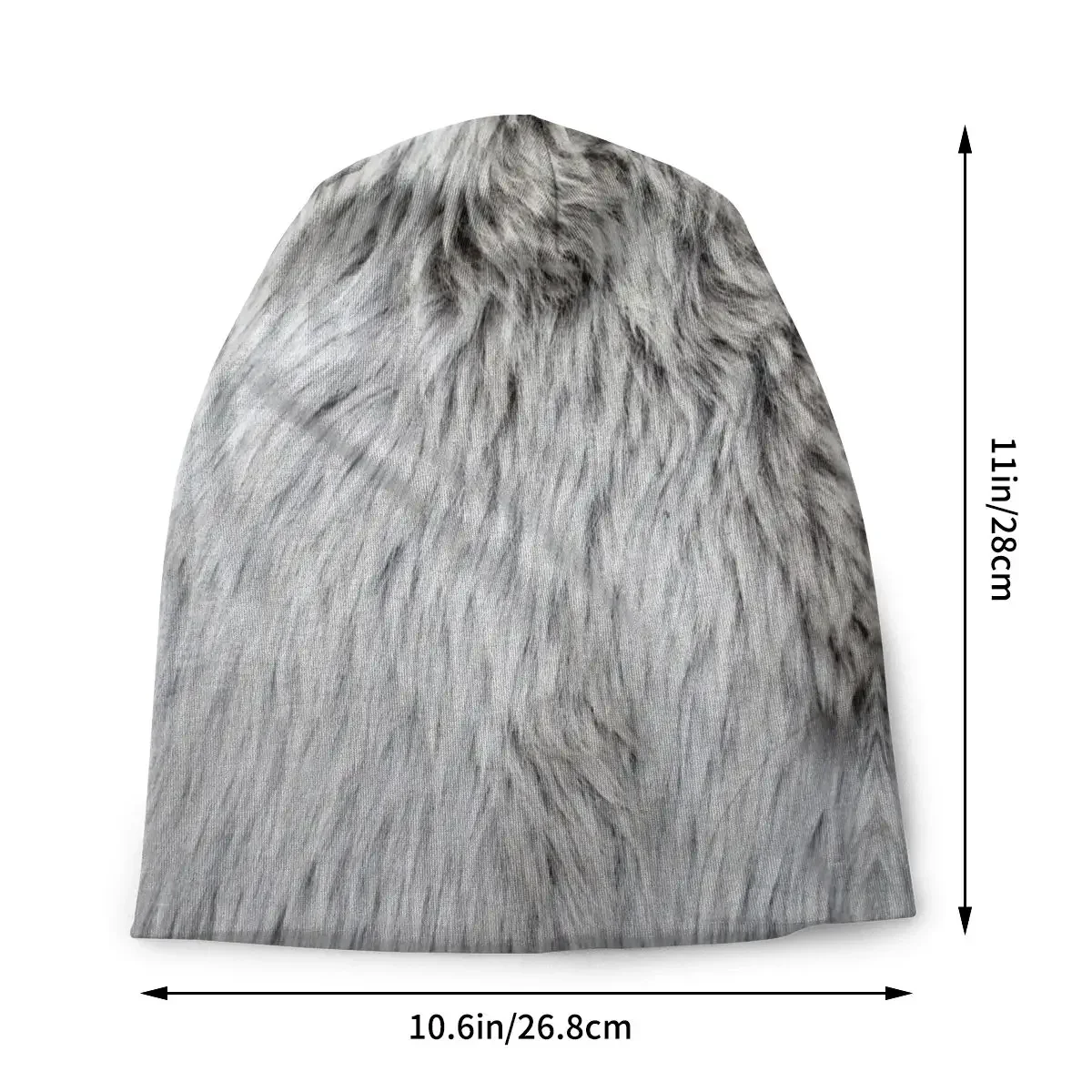 Grey Faux Fur Skullies Beanies Hat Cool Autumn Winter Outdoor Men Women Caps Adult Spring Warm Dual-use Bonnet Knitting Hats