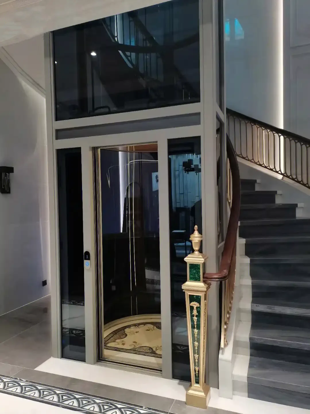 Customized horseshoe shaped home elevator for 2,3,4,5,6floor