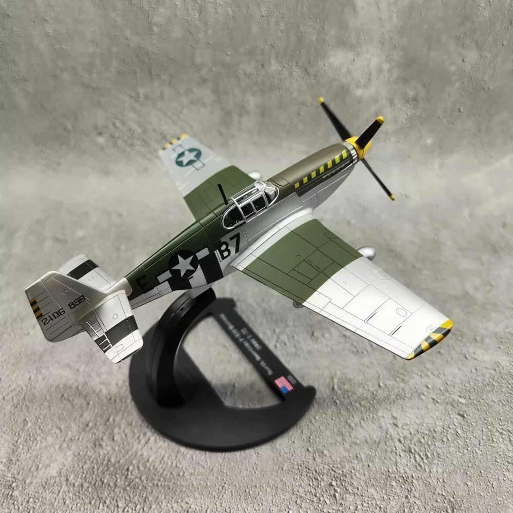 Diecast Alloy 1/72 Scale US P-51 P51B Mustang Fighter Aircraft Model Plane Replica For Military Aviation Souvenir Airplane Gift