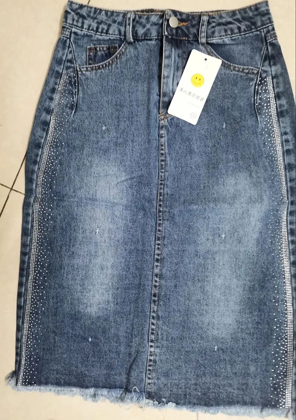 Imagem -05 - Saia Jeans de Diamante Elegante Feminina Cintura Alta Hip Wrap Roupas Casuais Verão Primavera Outono Novo 2023